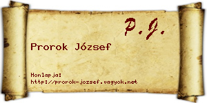 Prorok József névjegykártya