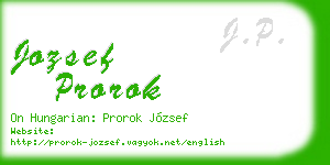 jozsef prorok business card